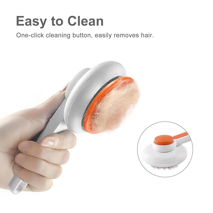 Cat Brush with Release Button, Pet Grooming Brushes for Shedding, Suitable for Long and Short Haired Cats and Dogs, Easy to Remove Removes Loose Undercoat-Mewly Pet