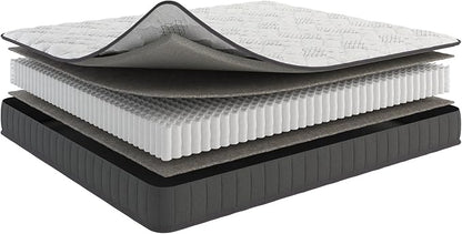 Ottomanson Full 9" Hybrid Mattress - Medium-Firm Support - Made in USA - Individually Pocketed Coils & CertiPUR-US Foam - Fiberglass-Free - Bed in a Box