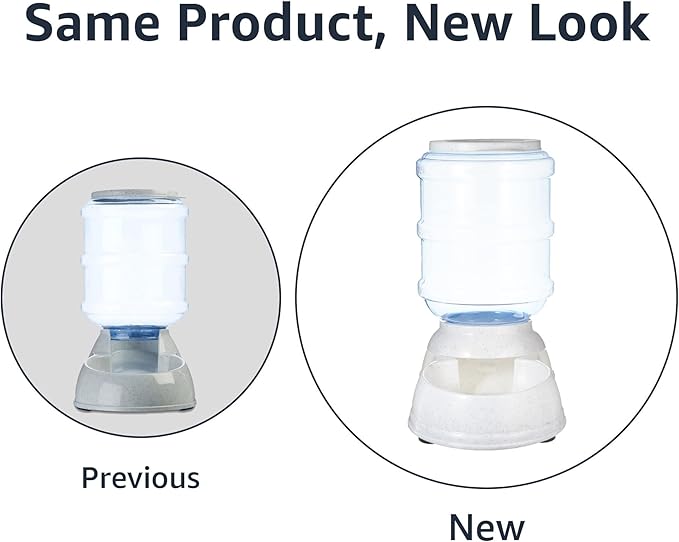 Amazon Basics Gravity Pet Food Feeder for Dogs and Cats, Small, 6-Pound Capacity, Gray-Mewly Pet