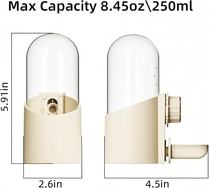 Automatic Hanging Bird Water Bottle - No Drip Cage Mounted Waters Feeder for Parakeets, Cockatiels, Budgies, Lovebirds, Finches, Canaries, Parrots (Bird Cage Accessories Travel Essential)-Mewly Pet