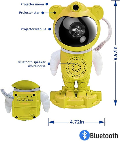 Galaxy Projector Night Light Astronaut-Star Projector, Bluetooth Speaker, White Noise,Nebula Star and Moon Galaxy Lights for Bedroom with Timer,360° Adjustable with Remote, Starry Galaxy Projector