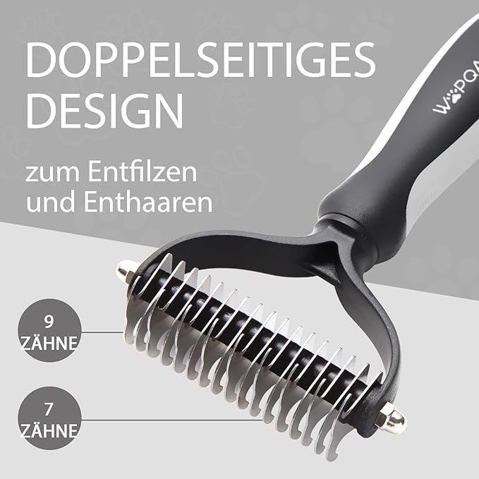 Slicker Brush for Dogs, Long Pin Dog Grooming Brush for Goldendoodles, Poodles, Doodles, Includes Pet Comb & Undercoat Rake, Perfect for De-Shedding, Dematting & Reducing Tangles. Large, Black-Mewly Pet