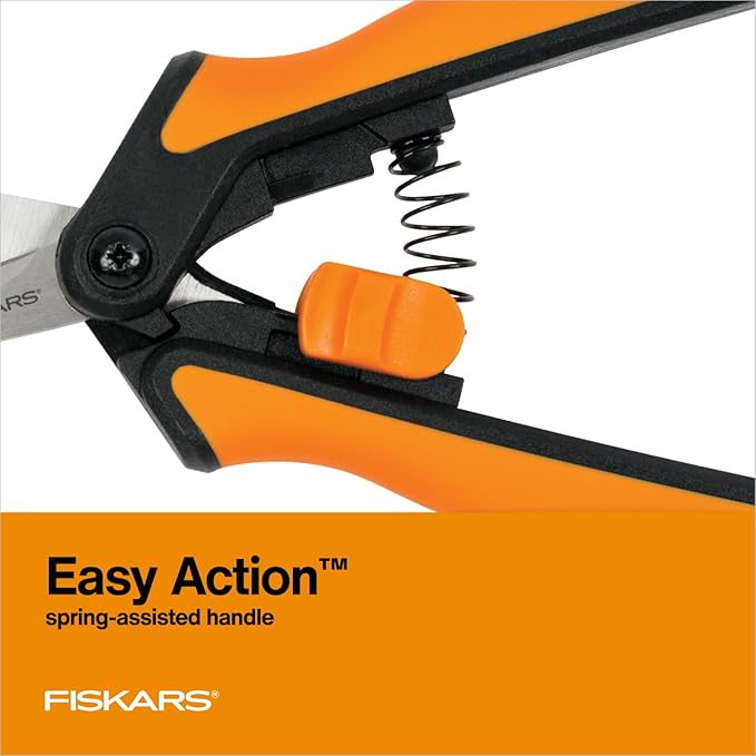 Fiskars Micro-Tip Pruning Snips - 6" Garden Shears with Sheath and Comfort Grip - Sharp Steel Blades - Quality Pruning Shears for Plants in Grow Tents and Hydroponics - Garden Tools-Mewly Pet