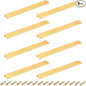uxcell Cabinet Finger Edge Pull, 8pcs 250mm / 9.84" Aluminum Alloy Back Mount Hidden Cabinet Pulls Concealed Handle for Home Kitchen Drawer Cabinet, Gold