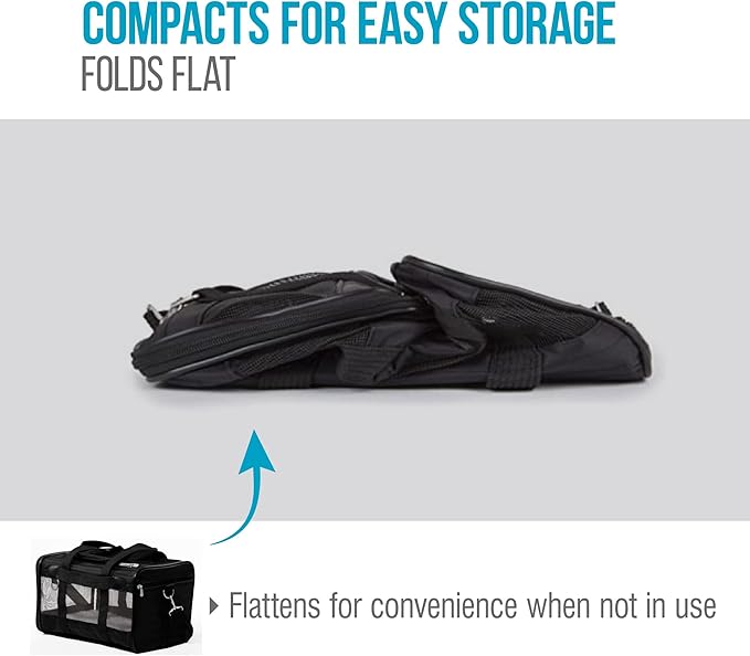 Sherpa Original Deluxe Travel Pet Carrier, Airline Approved & Guaranteed On Board - Black, Medium-Mewly Pet