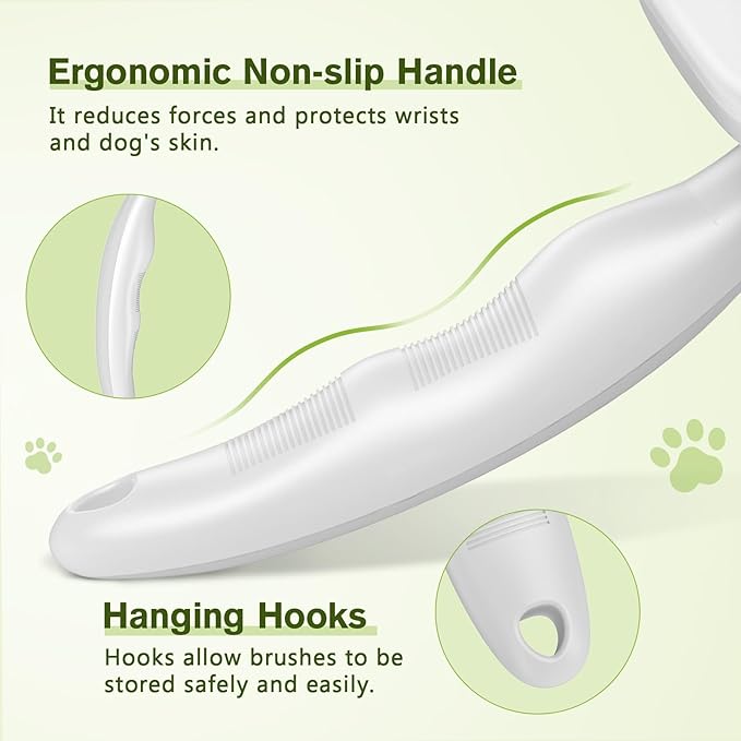 Pecute Self-Cleaning Slicker Brush for Dogs, Cats, Lightweight Dog Brush for Shedding Massaging Grooming, Cat Brush Gently Removes Loose Fur Undercoat for Dogs Cats Rabbits of All Hair Types-Mewly Pet