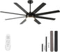 YUHAO 62 Inch Black Ceiling Fan with Light and Remote Control.Noiseless,Dimmable,3CCT,6 Speeds Reversible, DC Ceiling Fans for Indoor or Covered Outdoor