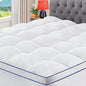 CYMULA RV King Mattress Topper, Cooling Mattress Pad Cover, Extra Thick Pillow Top Mattress Topper with 8-21 Inch Elasticated Deep Pockets, Plush Down Alternative Fill Mattress Protecto