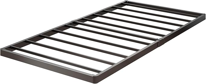 1.6 Inch Bunkie Board Twin Low Profile Heavy Duty Metal Box Spring Twin Bed Base Sturdy Mattress Foundation, Easy Assembly, Noise Free, Black