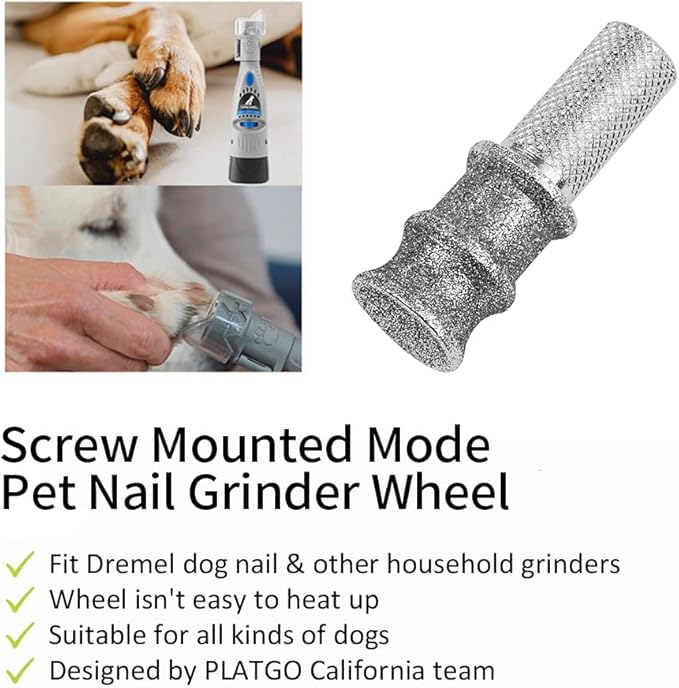 ClassB+80 Diamond Dog Nail for Dremel, Screw-Mounted Mode Nail Dremel Tool for Dogs, Especially Suitable for Long-Haired Dogs, Dremel Polishing Bits, Animals Nail Care & Home Grinder Tools-Mewly Pet