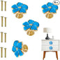4 pcs Petal Knob Handle Unique Zinc Alloy Flower Shape Single Hole Knob Handle for Cabinets,Drawers, Wardrobes Furniture Decoration(Blue)
