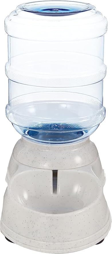 Amazon Basics Gravity Pet Water Dispenser for Cat, Dog, 1 gallon Capacity, Small, Gray-Mewly Pet
