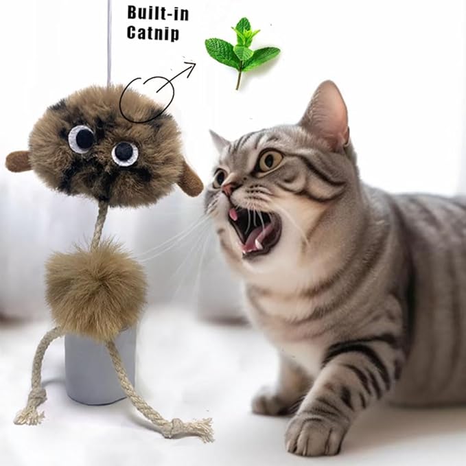 Cat Toys for Indoor Cats,Interactive Door Hanging Cat Toys Attached with Catnip/Feathers/Birds/Worm Toys for Cats/Kitten Toys(3 Pack)-Mewly Pet