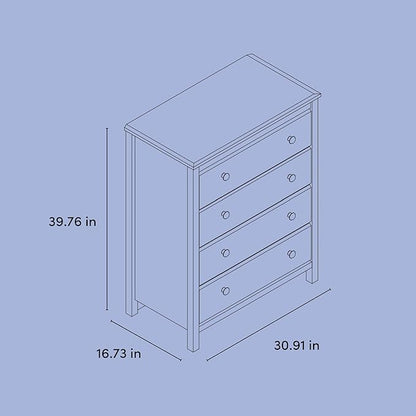 Storkcraft Alpine 4 Drawer Dresser (Driftwood and White) – GREENGUARD Gold Certified, Kids Storage Organizer, Modern 4 Drawer Chest for Bedroom, Must-Have Nursery Storage