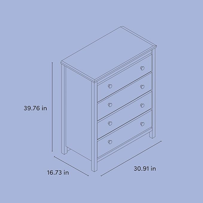 Storkcraft Alpine 4 Drawer Dresser (Driftwood with Sage) – GREENGUARD Gold Certified, Kids Storage Organizer, Modern 4 Drawer Chest for Bedroom, Must-Have Nursery Storage