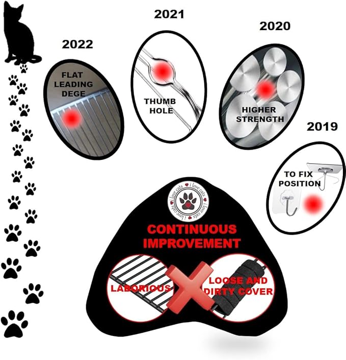 All Metal Litter Scoop, Solid Metal Sifter, Cat Litter Scoop Metal Jumbo, Cat Urine Scoop, Litter Scooper with Holder, Litter Scooper Holder, Jumbo Cat Litter Scoop Sifter Scooper Holder-Mewly Pet