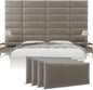 Vänt Upholstered Wall Panels - Queen/Full Size Wall Mounted Velvet Headboards - Velvet Sand Storm - Set of 4 Panels (Each Individual Panel 30"x11.5")