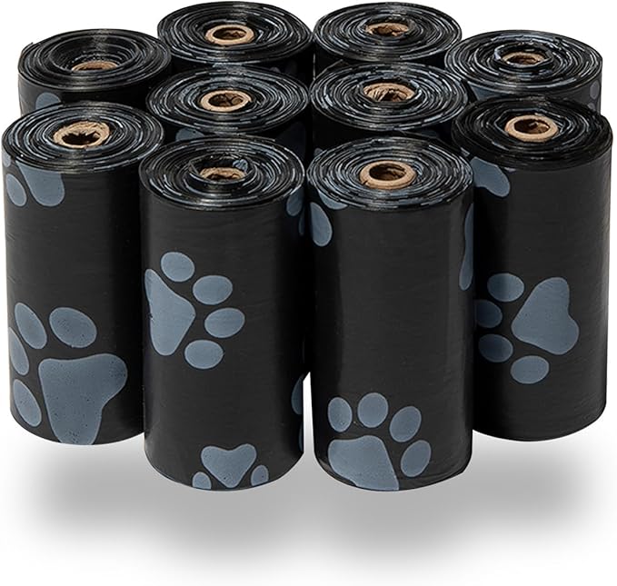 Best Pet Supplies Dog Poop Bags (4 x 150 Bags) for Waste Refuse Cleanup, Doggy Roll Replacements for Outdoor Puppy Walking and Travel, Leak Proof and Tear Resistant, Thick Plastic - Assorted Colors-Mewly Pet
