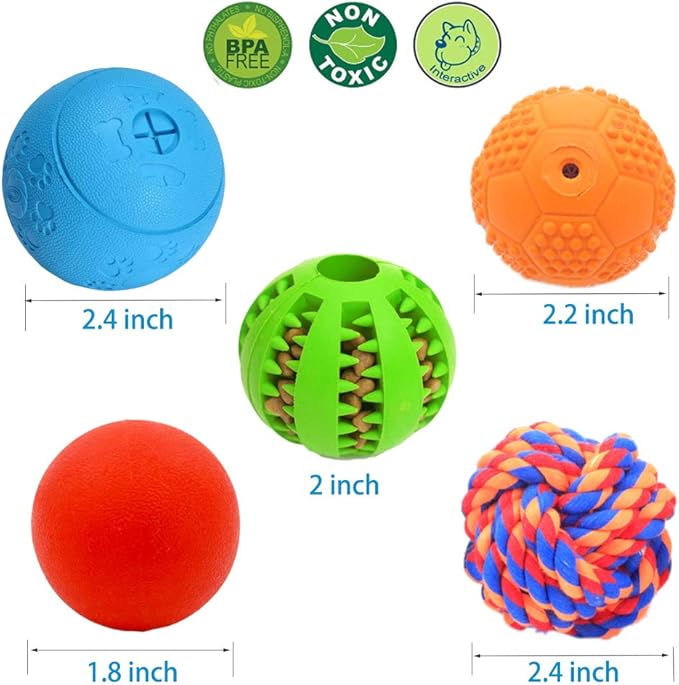 5 Different Functions Interactive Dog Toys for Puppies, Puppy Puzzle Toys for Small Dogs, Dog Balls for Small Dogs, Treat Dispensing Dog Toys, Squeaky Ball, Small Breed-Mewly Pet