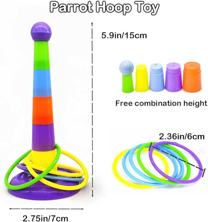 6pcs Interactive Puzzle Toy Set for Small Parrots - Training, Stress Relief, Include Coin Box, Bell Ball, Skateboard & Ferrule Toy for Bird Budgies, Cockatiels, Parakeet etc-Mewly Pet