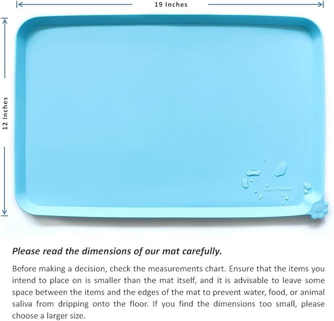 Hoki Found - Waterproof Pet Feeding Mats with High Lips, Multiple Size and Colors -A-Mewly Pet