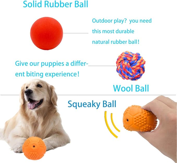 5 Different Functions Interactive Dog Puzzle Toys Balls for Medium Large Dogs, Food Treat Dispensing Dog Toys-Mewly Pet