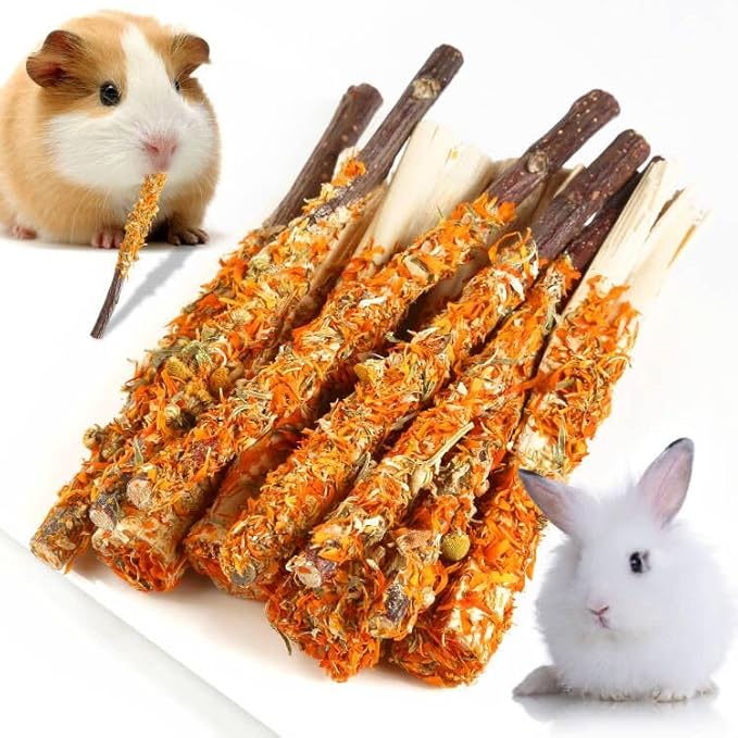 Apple Sticks for Rabbits, Natural Bunny Chew Toys Wood Treats Food for Small Animals,Hamsters, Chinchillas Squirrel Bunny Guinea Pigs Small Pet Apple Chew Sticks-Mewly Pet