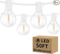 Bosceos Outdoor G40 LED Globe String Lights 50FT Dimmable Shatterproof Waterproof Patio Lights with 25+2 Bulbs Connectable Commercial Hanging Light for Patio Balcony Backyard Party (White Wire)