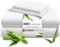 LuxClub Full Size Bed Sheets, 100% Rayon Derived from Bamboo Cooling Sheets, Breathable & Soft Deep Pocket Up to 16", Hotel Luxury Silky Sheets Full Size Set, White