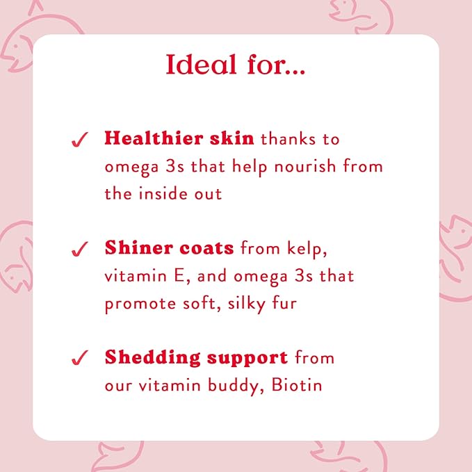 Bocce's Bakery Skin & Coat Supplement for Dogs, Daily Chews Made in The USA with Vitamin E & Essential Fatty Acids, Supports Healthy Skin & Coat, Salmon, 60 ct, Red (DG-SP-SKIN60)-Mewly Pet