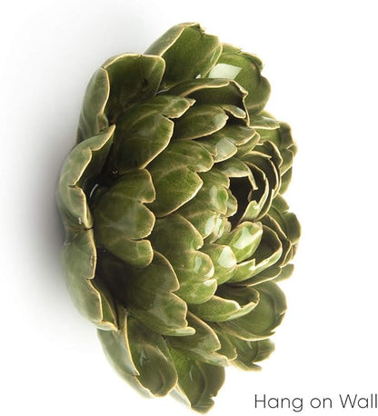 CHIVE ‘Coral’ Decorative Ceramic Flower — Beautiful & Unique Tablescape Piece — Large Floral Green Flower