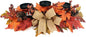 Fall Candle Holder Centerpiece with Maple Leaves, Pinecones, Berries & Burlap Bow,Thanksgiving Table Centerpiece Decoration for Dining Table, Mantel & Autumn Harvest Home Décor