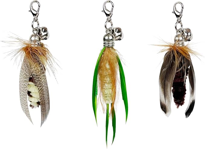 TTcat Cat Feather Wand Toys,Retractable Wand Toy with 3 Mini Insect Refills, Transparent Carbon Wire,Interactive Cat Toy Kitten Toy for Indoor Cats to Play Chase Exercis-Mewly Pet