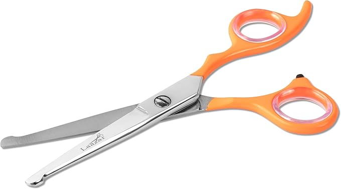 Professional Rounded Dog Scissors - Sharp Stainless Steel Blades with Colorful Handles, Safe and Easy-to-Use Pet Scissors for Long Lasting Grooming at Home-Mewly Pet