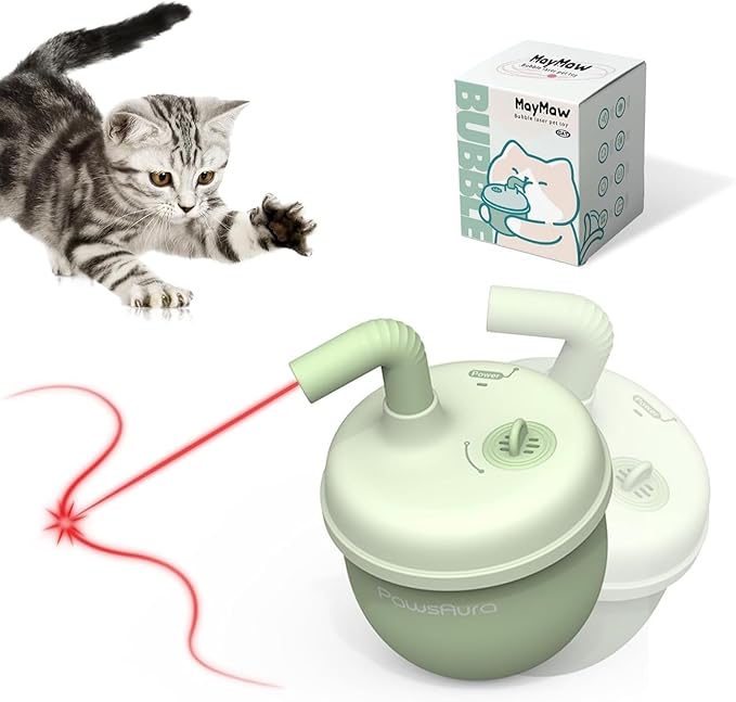 Automatic Laser Cat Interactive Toy - Self-Balancing 360° Auto-Spin Laser Pointer with Catnip Hole, Triple-Sensory – Kitten Sight, Smell & Touch, Boredom Relief Toys for Indoor Adult Cats-Mewly Pet