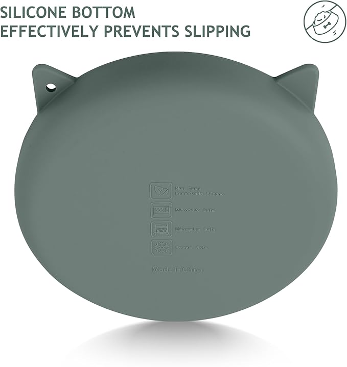 Coomazy Silicone Slow Feeder Dog Cat Bowls, Interactive Puzzle Toy for Pets Food Training, Keeps Dogs Cats Busy, Prevents Puppy Kitty Overeating (Dark Green, 1.4Cup)-Mewly Pet