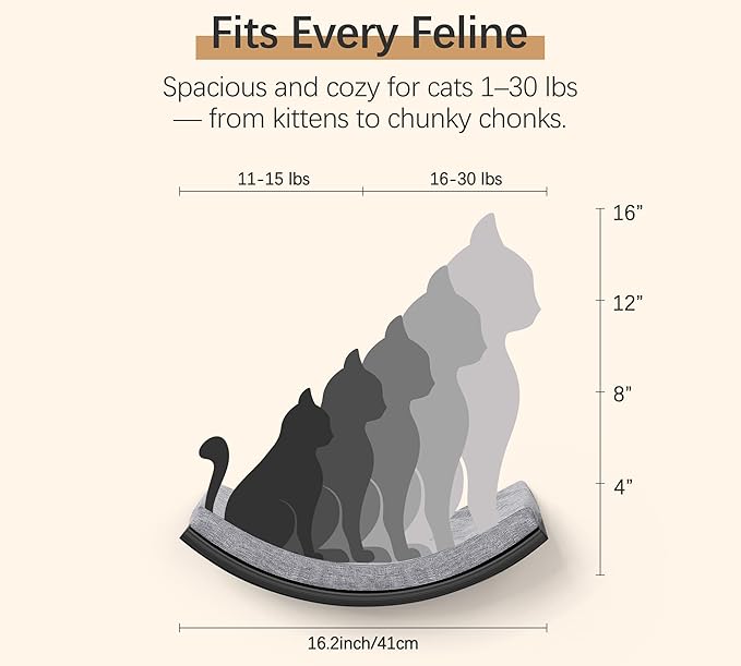 Cat Wall Shelves Set - Curved Wall Foam Bed and 2 Floating Wall Grey Steps, Wall Mounted Cat Climbing Shelves for Sleeping, Playing, and Lounging-Mewly Pet