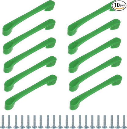 uxcell 10 Pack Plastic Cartoon Drawer Pulls, 5" ABS Closet Wardrobe Door Handle Furniture Accessory for Home Kitchen Cupboard, Green