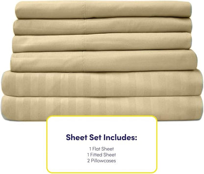 Twin Size Bed Sheets - 4 Piece 1500 Supreme Collection Fine Brushed Microfiber Deep Pocket Twin Sheet Set Bedding - 1 EXTRA PILLOW CASES, GREAT VALUE, Twin, Dobby Sage