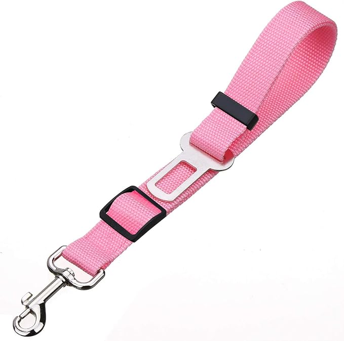 Elisel Elisel 2 Packs Adjustable Length Pet Dog Cat car seat Belt Pet seat Belt Pet Accessories for Dogs Cats and Pets (Pink)-Mewly Pet