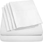 Deep Pocket Queen Sheets - 6 Piece 1500 Supreme Deluxe Collection Up to 21" Extra Deep Pocket Ultra Soft Queen Sheet Set Deep Pocket Bedding, Extra Deep Queen, White