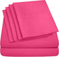 Twin XL Size Bed Sheets - 4 Piece 1500 Supreme Collection Fine Brushed Microfiber Deep Pocket Twin X-Large Sheet Set Bedding - 1 EXTRA PILLOW CASES, GREAT VALUE, Twin XL, Fuschia