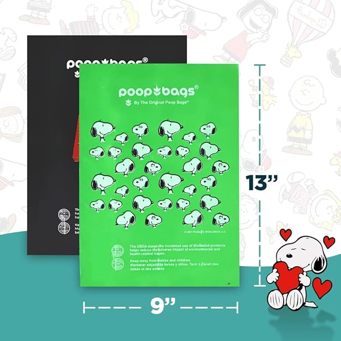 The Original Poop Bags® Peanuts Dog Waste Bags – 38% Plant Based, Leak-Proof & Durable, Large Dog Poop Bags for Dispensers, Unscented (960 Count)-Mewly Pet