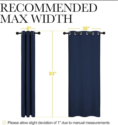 NICETOWN Light Blocking Thermal Insulated Solid Grommet Top Blackout Curtains/Drapes/Panels for Kid's Room (Navy, 1 Pair, 42 x 63 Inch)