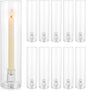 Glass Hurricane Candle Holder: 11.8" Tall Candlestick Holder Bulk with Cylinder Windproof Cover Set of 10 Clear Taper Candle Holders for Wedding Party Birthday Christmas Decor