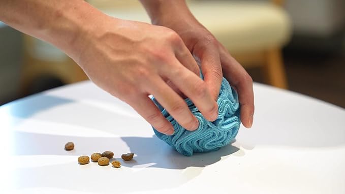 Puppy and Small Breed Snuffle Interactive Foraging Dog Puzzle Ball Toy Blue-Mewly Pet