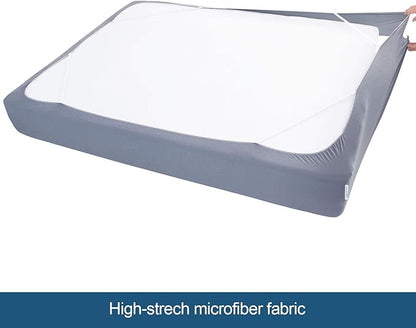 Box Spring Cover Queen Size, Alternates for Bed Skirt, Smooth and Elastic Woven Material Wrap Around 4 Sides of The Box Spring, Wrinkle & Fading Resistant, Washable, Dustproof, Grey, 10 Pack