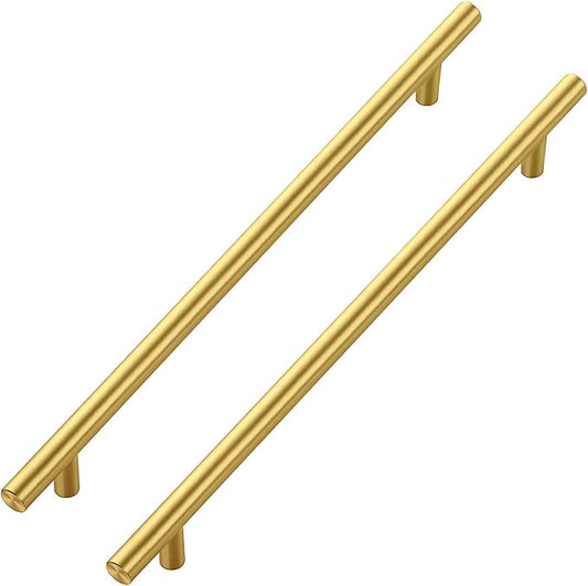JOY DECOR 45 Pack Cabinet Handles, Gold Cabinet Pulls, 10 in Hole Center Kitchen Cabinet Handles, Stainless Steel T Bar Handles for Dresser Drawers
