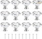 [12 PCS] 30mm Crystal Clear Glass Cabinet Drawer Pulls, Attom Tech Diamond Shape Cupboard Knobs with Screws for Kitchen, Dresser, Cupboard, Bathroom, Wardrobe (1.2 inch / 30 mm)