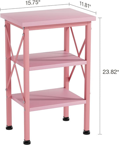 VECELO Modern Nightstands X-Design Side End Table Night Stand with Storage Shelf for Bedroom,Living Room,